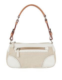 Canapa Shoulder Bag, Canvas, Leather, Beige, DB/E, 2*